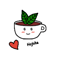 hojicha tea green tea kyoto kawaii food Sticker