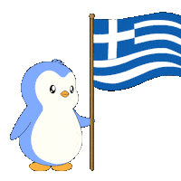 Greek Flag Penguin Sticker by Pudgy Penguins
