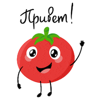 Tomato Hello Sticker by Dolina Ovoshey