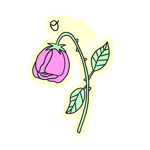 sad rose Sticker by JessTales
