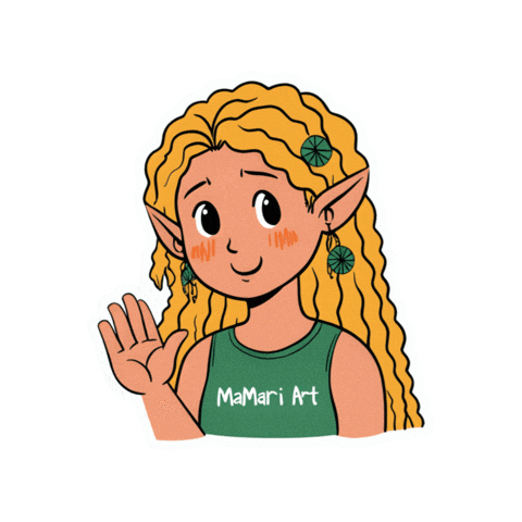 Hello Sticker by MaMari Art