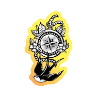 Compass Oldschool Sticker by jão peitas