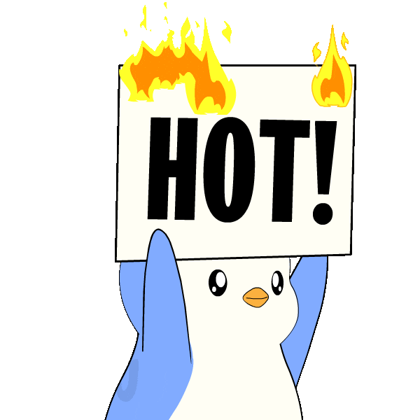 Flaming On Fire Sticker by Pudgy Penguins