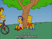 bart simpson laughing GIF