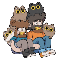 Pizza Cats Sticker by Sarah Graley