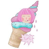 olgacaca yummy yum icecream pinkhair Sticker