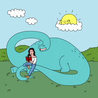 Dinosaur Read GIF by CsaK