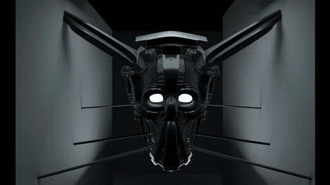 robob3ar giphygifmaker 3d black mask GIF