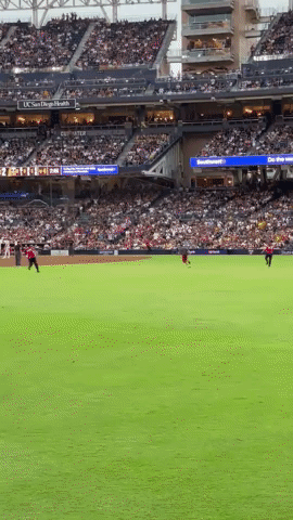 Fan Storms Field During Padres Game