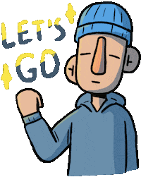 Happy Lets Go Sticker by Jimmy Jamone
