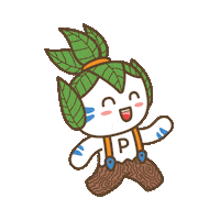 Pandooin mascot wisata happy jump pandooin Sticker