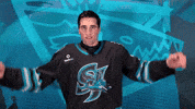 Flexing San Jose GIF by San Jose Barracuda