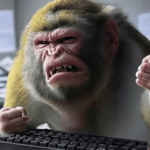jaberalsawad monkey giphycreatortest angry monkey monkey computer GIF