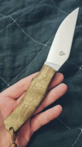 nilknarf1 fixed blade knife brass pins david mary knife mango wood handle GIF