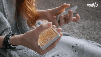 vonvix playing cards cardistry deck of cards thumb cut GIF
