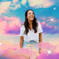 jennypetit smile joy glitter clouds GIF