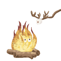 Mekander kerst marshmallow rudolf vuur Sticker