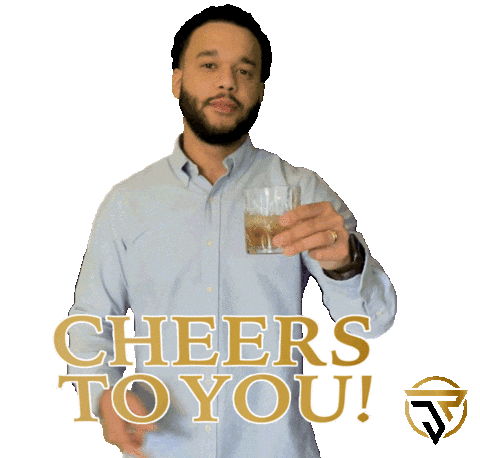Happy Cheers Sticker by The Mortgage Papi