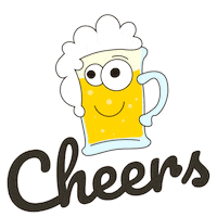 romanbangbang happy drink beer cheers Sticker