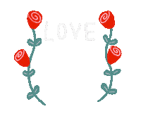 Love You Flower Sticker