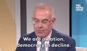 "We are a nation, democracy in decline."
