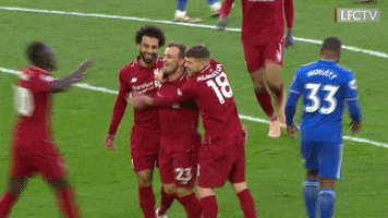 celebrate group hug GIF by Liverpool FC