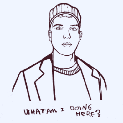 michaelpaulukonis heart hand drawn self portrait what am i doing here GIF