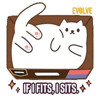 Evolve White Cat Sticker by Sunshine Mills
