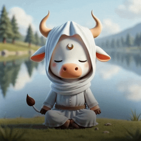 sagemoohammad giphyupload peace cow meditation GIF