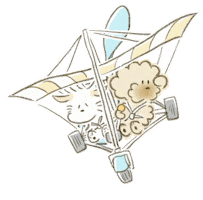 Dog Flying Sticker by pupumaru