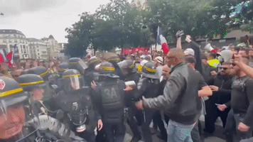 Paris Demonstrators Face Off With Police During COVID-19 Health Pass Protests
