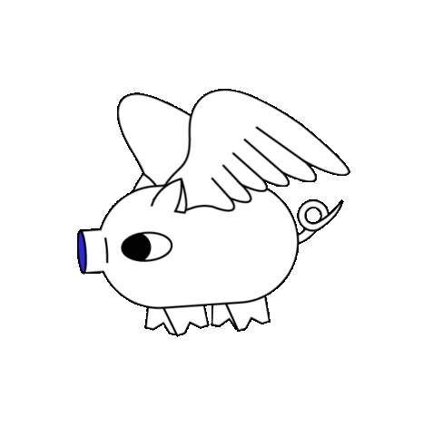 Flying When Pigs Fly Sticker by Outfly - Innovation Design Agency