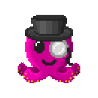 Top Hat Octopus Sticker by R74n