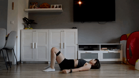 Monakraljica giphygifmaker home workout bridge pose GIF