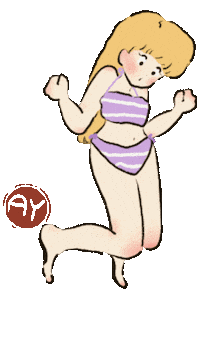 Cute Girl Swimming Sticker