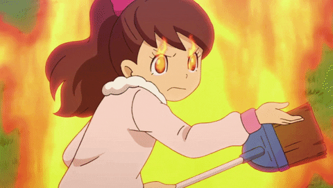 pumped up cleaning GIF by YO-KAI WATCH
