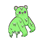 milkytoon bear doodle zombie toxic Sticker