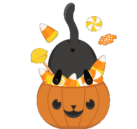 CrystalWhitlowDesign giphyupload cat halloween kawaii Sticker