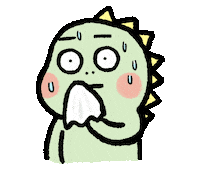 Nervous Dinosaur Sticker by PeggySu