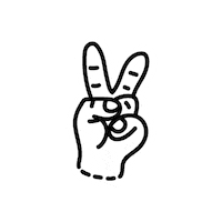 Peace Fingers Sticker by created by South