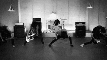 black and white headbang GIF