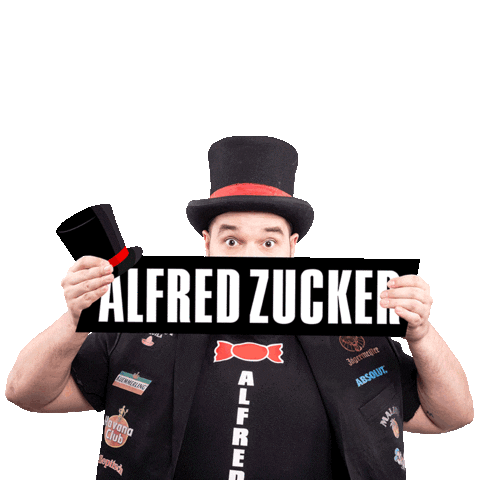 alfred-zucker giphyupload feiern hut alfred Sticker