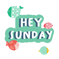 Happy Sunday Fish Sticker by Offspringinc