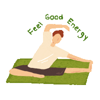 Stretching Good Energy Sticker by PARKROYALCOLLECTION