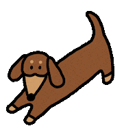 Happy Sausage Dog Sticker by Joguman Studio