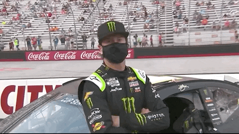 Kurt Busch Wave GIF by NASCAR