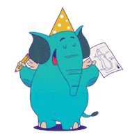 obahdesign design graphic design elephant verde Sticker