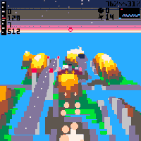 chiptune smoke voxel missile GIF