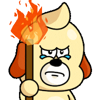 Angry Fire Sticker by OOZ&mates