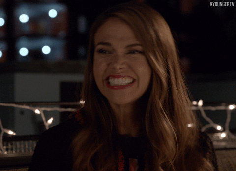 #younger #youngertv #tv land #sutton foster #excited #giddy #happy #thrilled GIF by TV Land